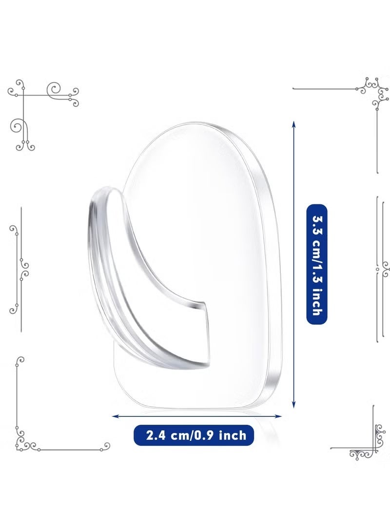 Anmi 40 Pieces Clear Adhesive Wall Hooks for Hanging, Transparent Hooks Small Acrylic Sticky Hangers with Non Marking Sticker for Kitchen Bathroom Bedroom Office (Clear) - Image 2